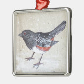 Rufus Sided Towhee Silbernes Ornament (Links)