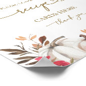 Rufzeichen der Pumpkin Fall Brautparty-Rezeptionsk Poster (Ecke)