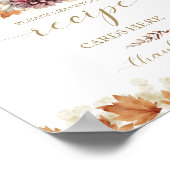 Rufzeichen der Pumpkin Fall Brautparty-Rezeptionsk Poster (Ecke)