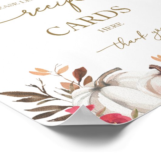 Rufzeichen der Pumpkin Fall Brautparty-Rezeptionsk Poster (Ecke)