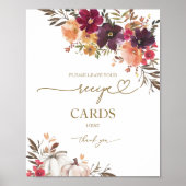 Rufzeichen der Pumpkin Fall Brautparty-Rezeptionsk Poster (Vorne)