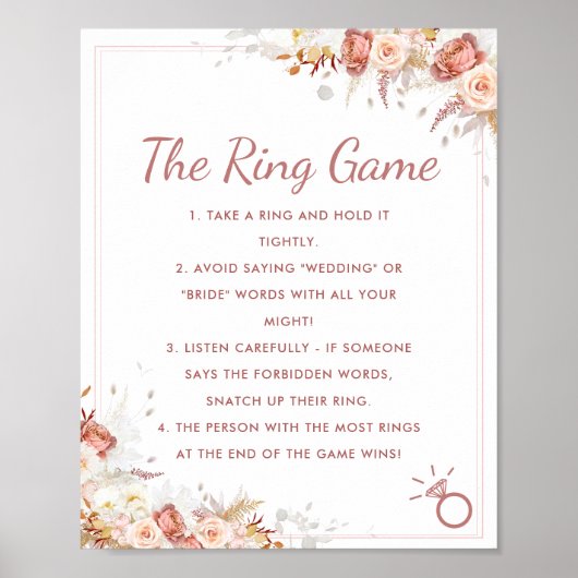 Rufzeichen des Ringspielers Fall Floral Brautparty Poster (Vorne)