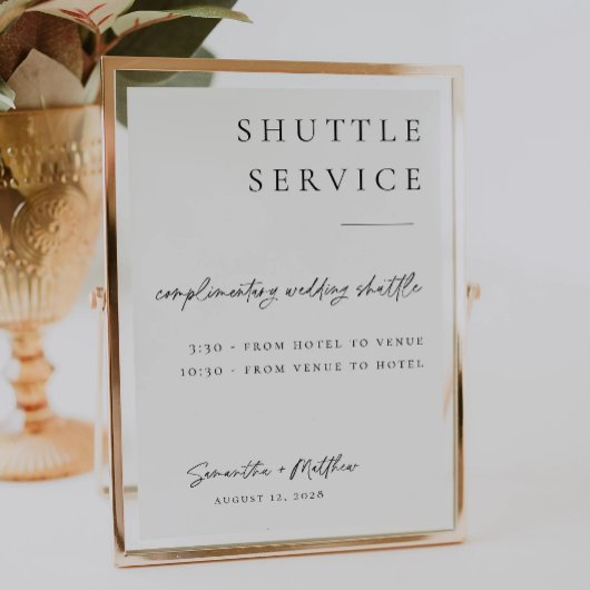 Rufzeichen für Hochzeitshuttleservice Poster