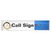 Rufzeichen und Antenne für Amateurfunk Namensplakette (Vorderseite)