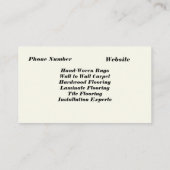 "Rug and Flooring" Visitenkarte (Rückseite)