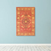 Rug mit Szenen von Kampftieren geschmückt Leinwanddruck (Insitu (Holzboden))