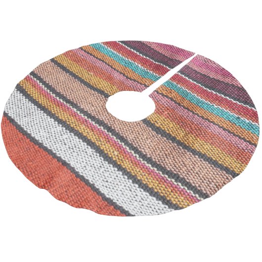 Rug Richness: Mexican Peruvian Textures Polyester Weihnachtsbaumdecke (Schrägansicht)