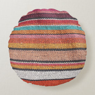 Rug Richness: Mexican Peruvian Textures Rundes Kissen