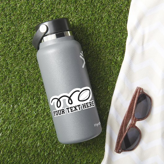 Rugball-personalisiertes Vinyl Aufkleber (HydroFlask Insitu)