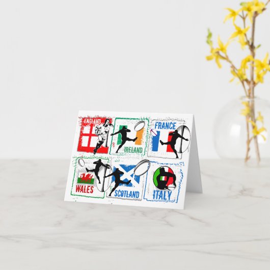 Rugby 6 Nations Note Card Karte (Gelbe Blume)