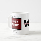 Rugby Addict Fügen Sie das Monogramm Ihres Namens  Kaffeetasse (Vorderseite Links)