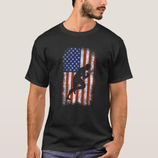 Rugby American Flag Patriotic Rugby Happy 4. T-Shirt