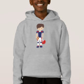 Rugby, American Football, Niedlich Boy, Braun Haar Hoodie (Vorderseite)
