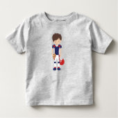 Rugby, American Football, Niedlich Boy, Braun Haar Kleinkind T-shirt (Vorderseite)