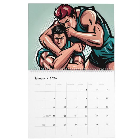 Rugby Art Calendar Kalender (Jan 2026)