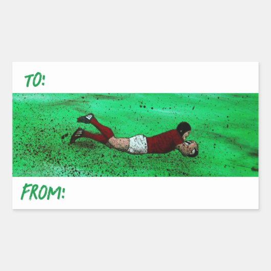 Rugby Art Geschenksticker Rechteckiger Aufkleber (Vorderseite)