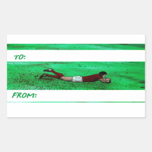 Rugby Art Geschenksticker Rechteckiger Aufkleber