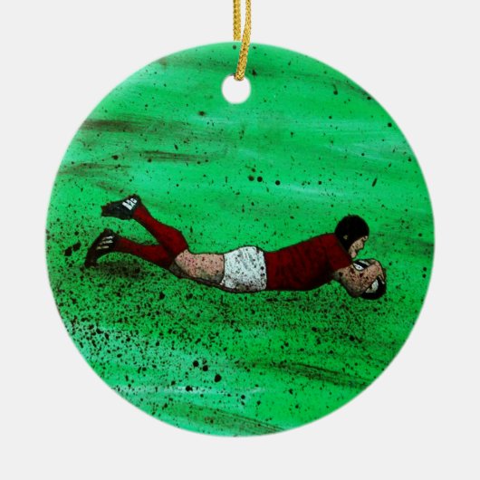 Rugby Art Keramik Ornament (Vorne)