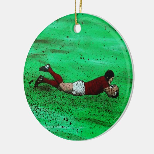 Rugby Art Keramik Ornament (Links)