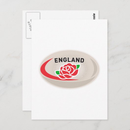 Rugby Ball England Rose Postkarte (Vorne/Hinten)