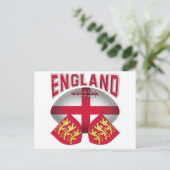 Rugby Ball Flag England Postkarte (Stehend Vorderseite)
