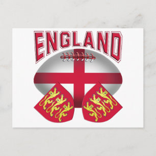Rugby Ball Flag England Postkarte