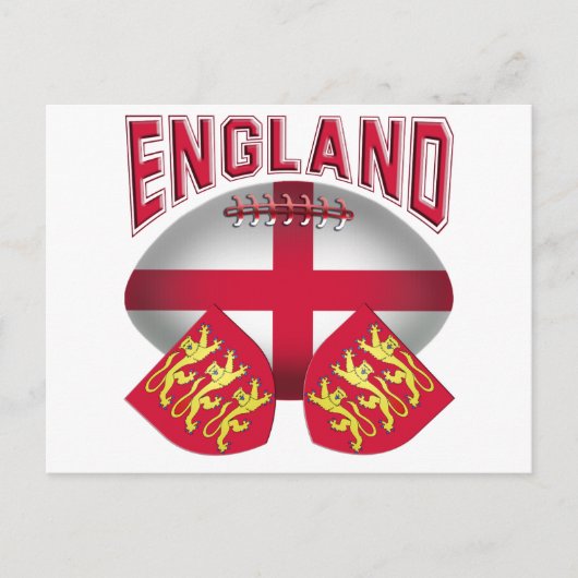 Rugby Ball Flag England Postkarte (Vorderseite)