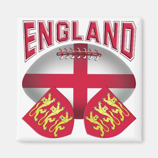 Rugby-Ball-Flagge in England Magnet (Vorne)