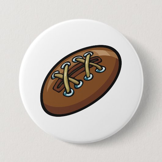 Rugby Ball Fun Sports Graphic Button (Vorderseite)
