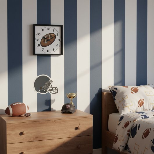 Rugby Ball Fun Sports Graphic Große Wanduhr