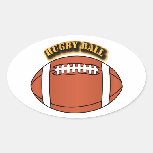 Rugby Ball mit Text Ovaler Aufkleber (Vorderseite)