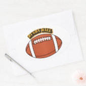 Rugby Ball mit Text Ovaler Aufkleber (Umschlag)