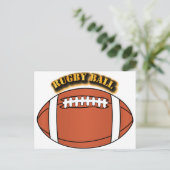 Rugby Ball mit Text Postkarte (Stehend Vorderseite)