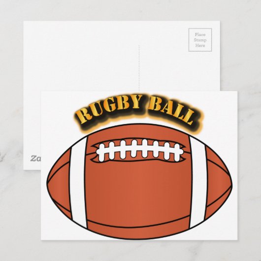 Rugby Ball mit Text Postkarte (Vorne/Hinten)