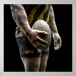 Rugby Ball - Rugby Painting Print Poster