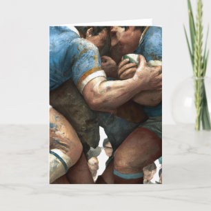 Rugby Battle - Rugby Greeting Card Feiertagskarte