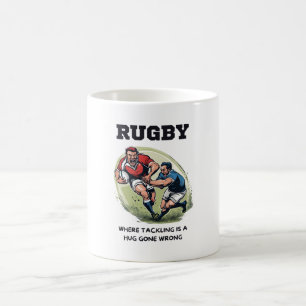Rugby, bei dem die Bekämpfung ein Fehler ist Kaffeetasse