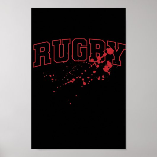 Rugby Blutspritzer Football Sport Fans Poster (Vorne)
