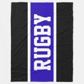 RUGBY Bold Athletic Royal Blue Schwarz-weiß Stripe Fleecedecke (Vorderseite)