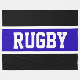 RUGBY Bold Athletic Royal Blue Schwarz-weiß Stripe Fleecedecke