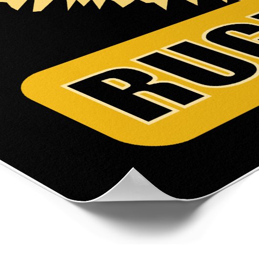 Rugby-Bullen mit Kugelgestapel Poster (Ecke)