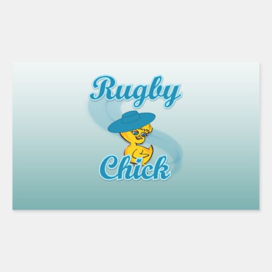 Rugby Chick #3 Rechteckiger Aufkleber (Vorderseite)