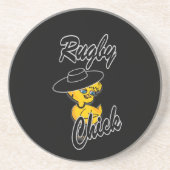 Rugby Chick #4 Getränkeuntersetzer (Vorne)