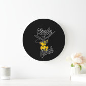 Rugby Chick #4 Große Wanduhr (Zuhause)