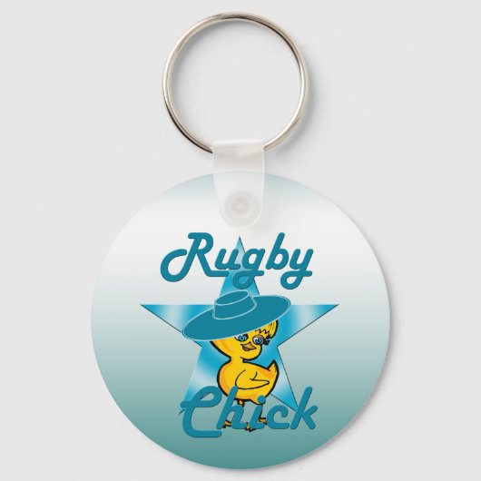 Rugby Chick #7 Schlüsselanhänger (Vorderseite)