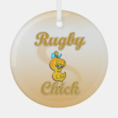 Rugby Chick Ornament Aus Glas (Vorderseite)