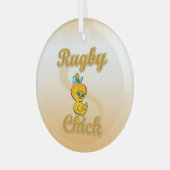 Rugby Chick Ornament Aus Glas (Vorderseite links)