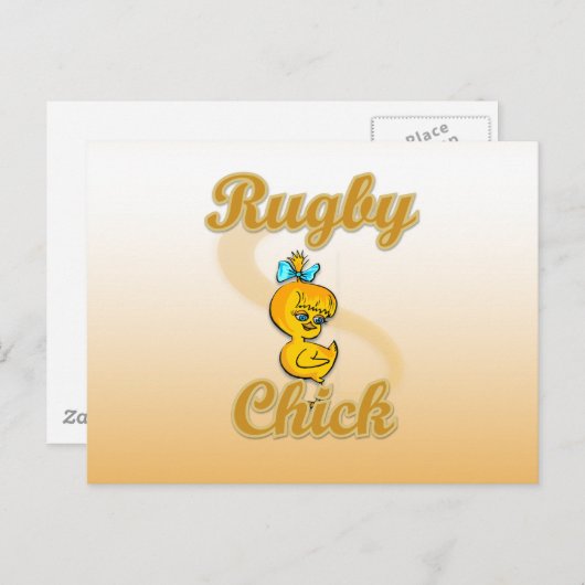 Rugby Chick Postkarte (Vorne/Hinten)