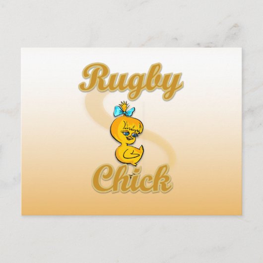 Rugby Chick Postkarte (Vorderseite)