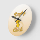 Rugby Chick Runde Wanduhr (Winkel)